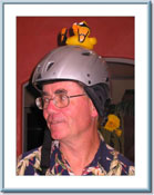 John's 60th - 2 of my favorite gifts: a ski helmet and a new rubber duck